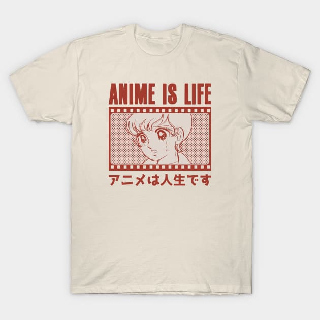 Anime is Life Otaku, Vintage Retro T-Shirt by Issho Ni